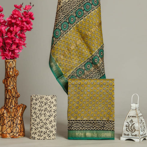 Bagru Print Maheshwari Silk Suit Set (MSL37)